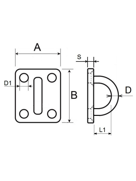 Square anchor plate - 4 points