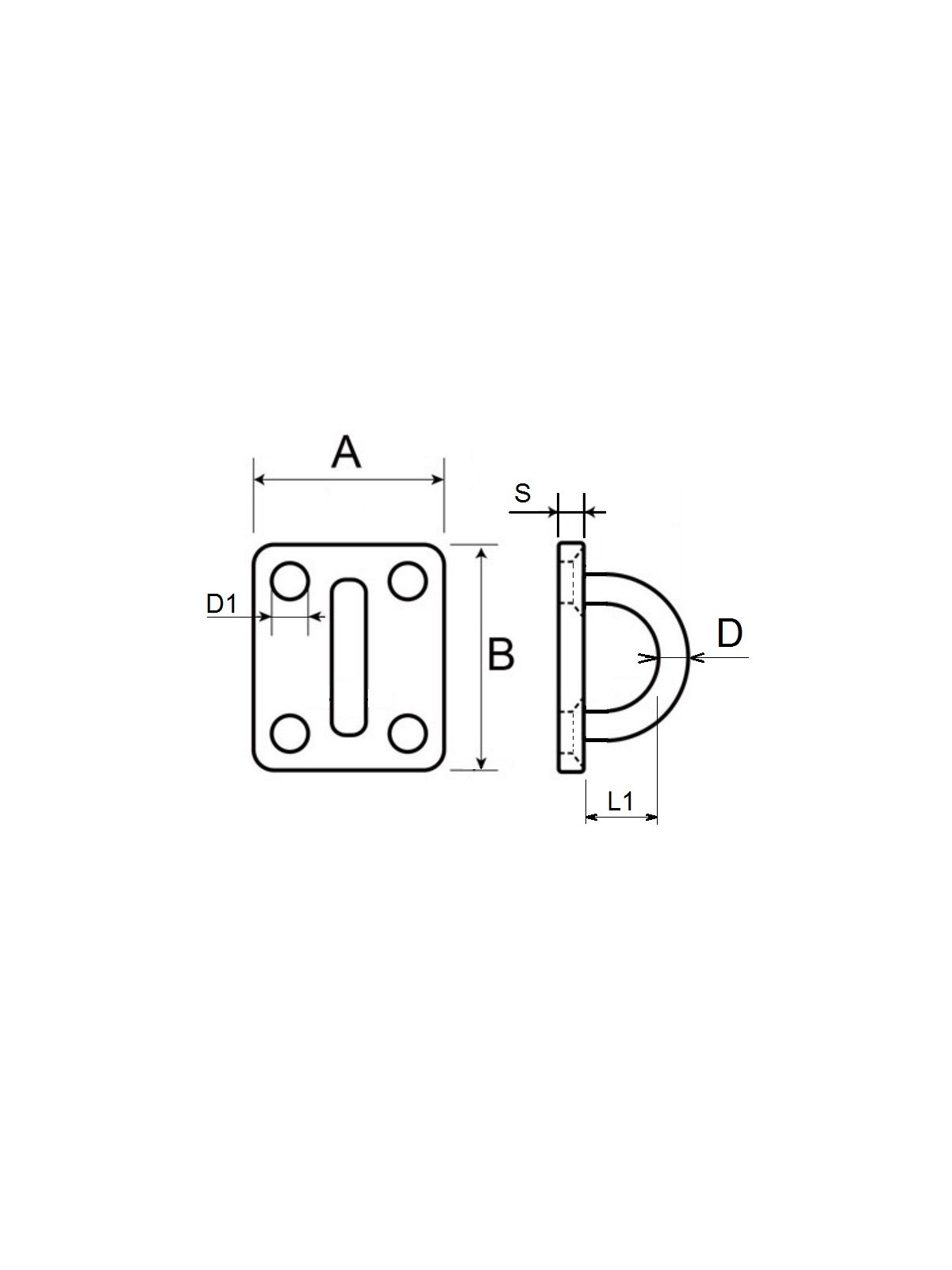 Square anchor plate - 4 points