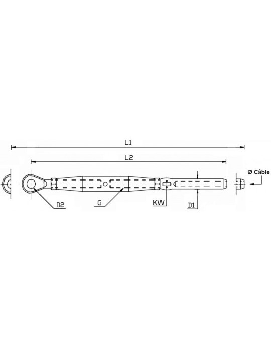 crimp closed body turnbuckle eye
