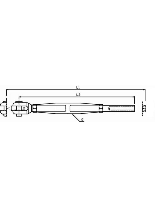 crimp turnbuckle fixed fork/terminal