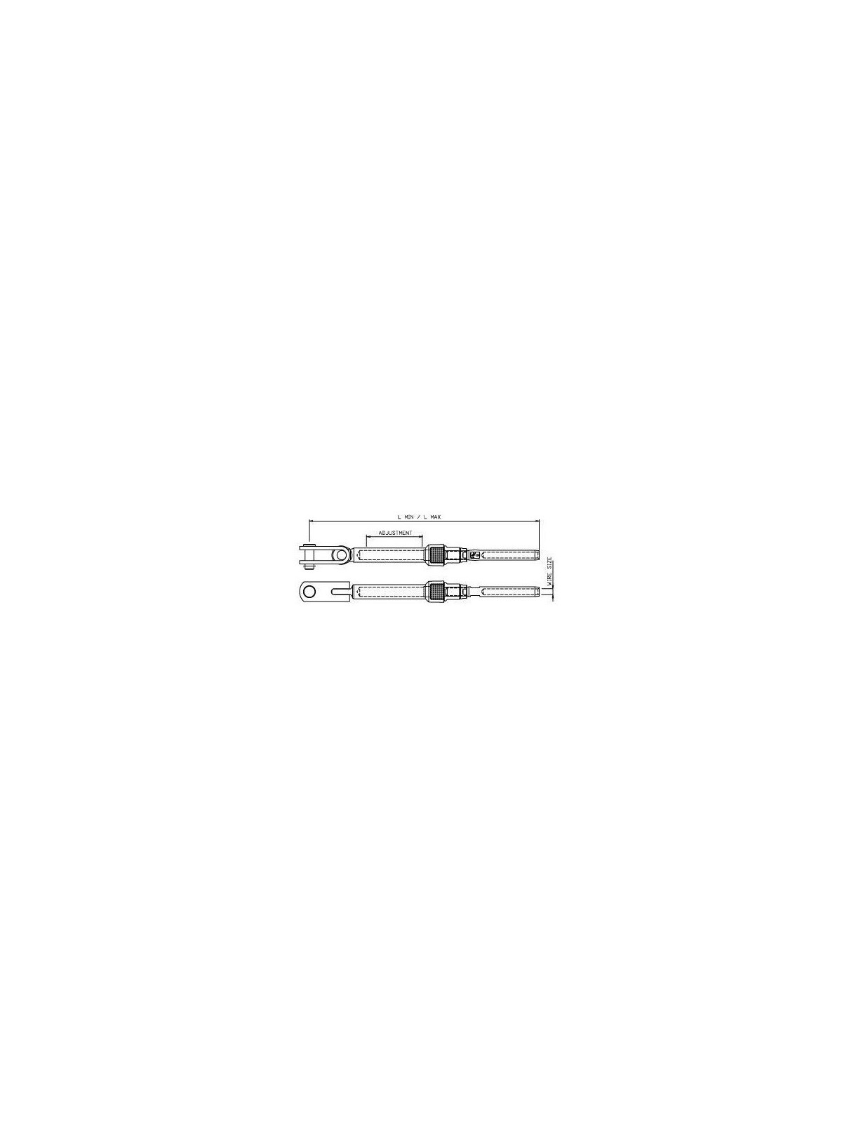 Single-setting turnbuckle - regatta - without graduation