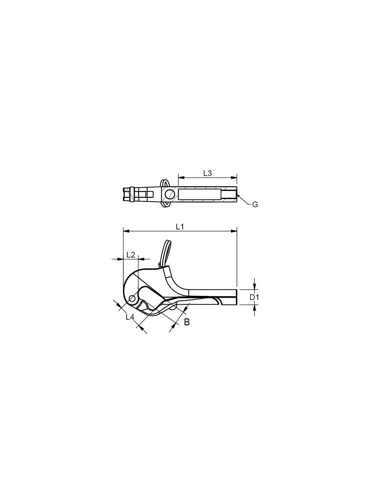 Pelican hook M6 or M8