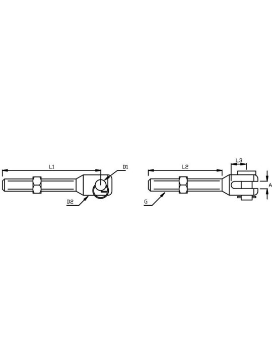 Chape fixe usinée filetée gauche "design"
