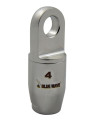 Stainless steel eye for textile rigging