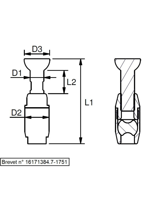 1/2 boule pour gréement Dyneema ou polyéthylène