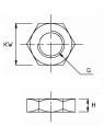 Ecrou bas inox - dessin technique