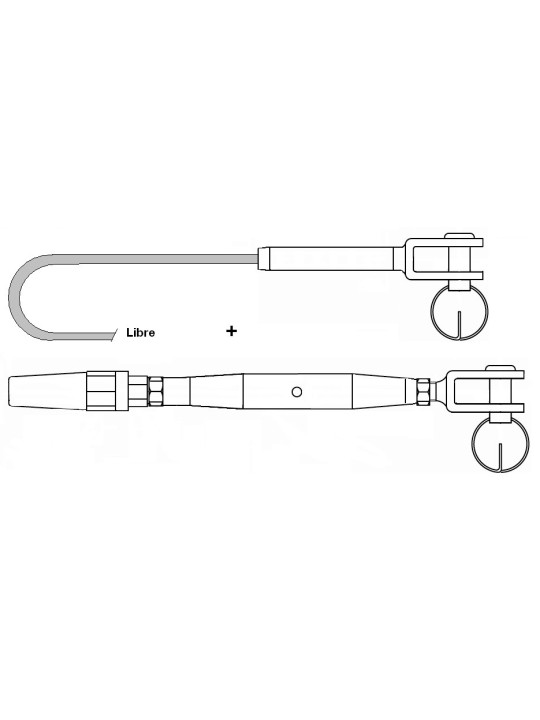 Ø5mm (7*7) cable guardrail kit with fixed fork terminals