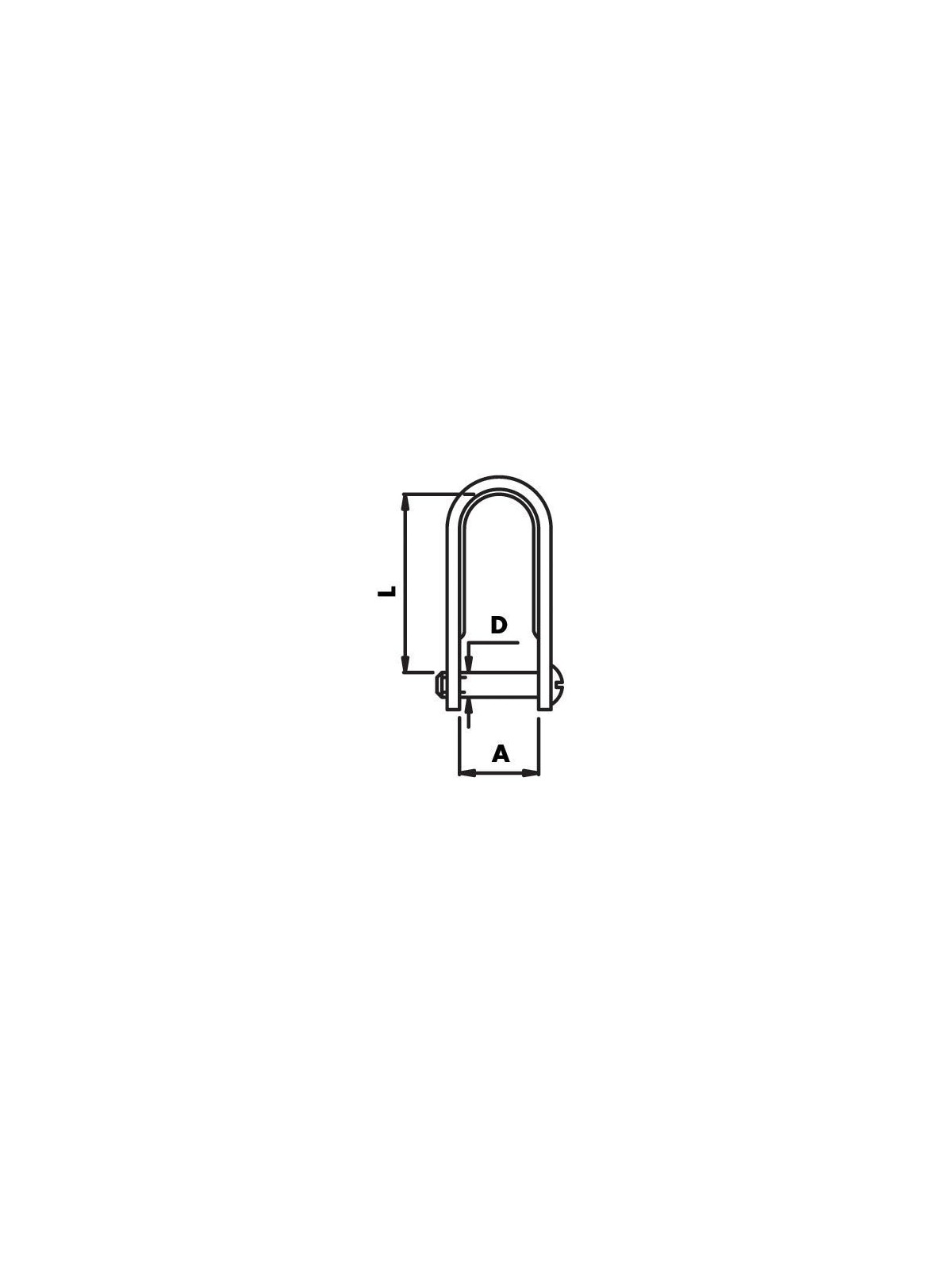 straight cut shackle with screw