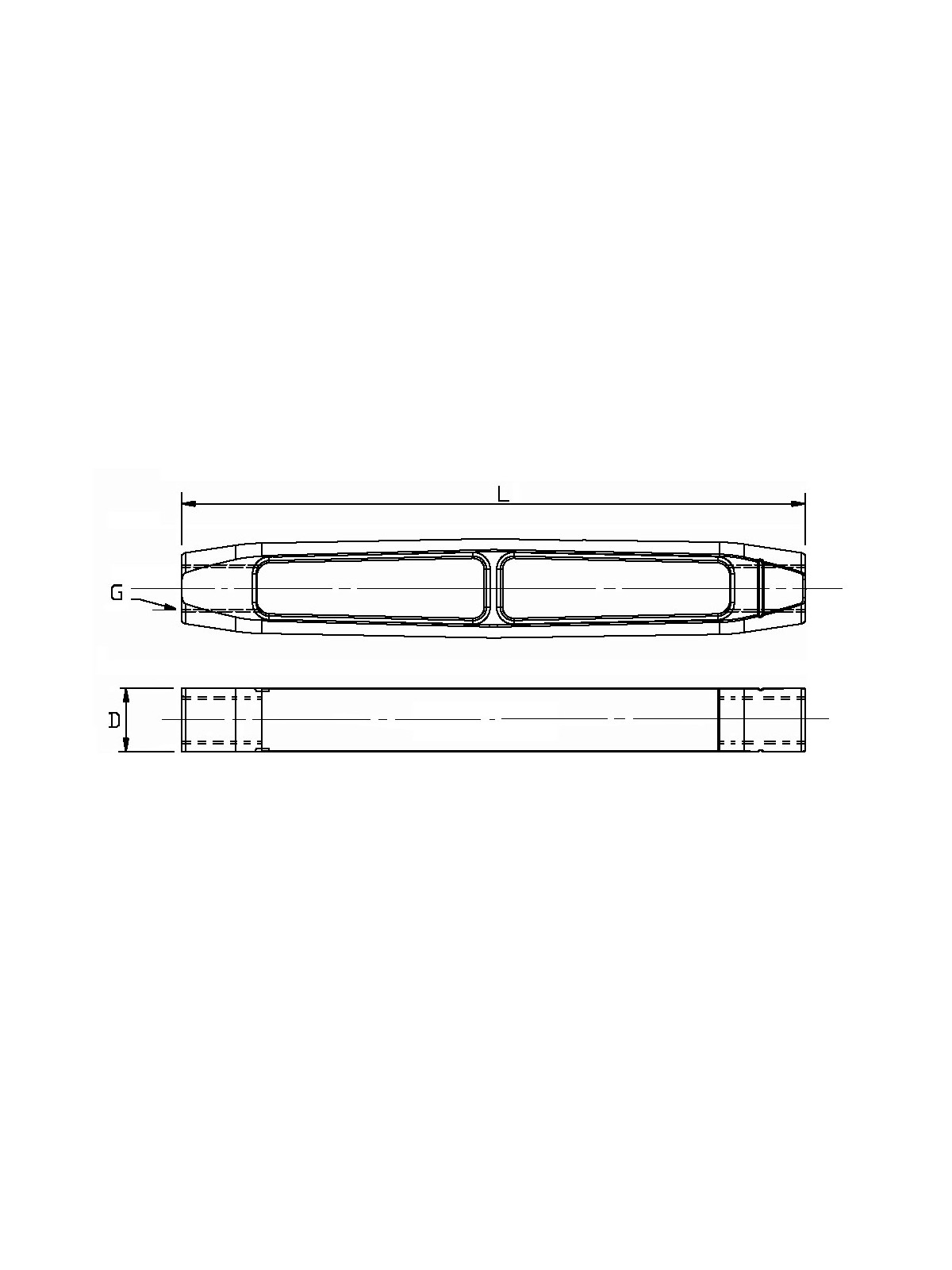 chrome-plated bronze turnbuckle body