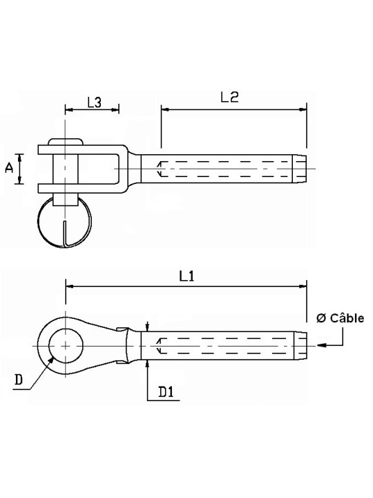 crimp fixed welded fork