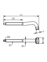 UNF threaded tee - technical drawing