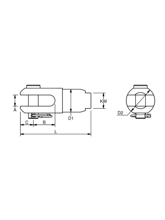 Chape aluminium pour greement cordage