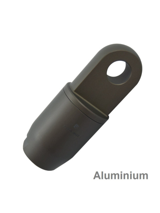 Aluminium eye for dyneema rigging