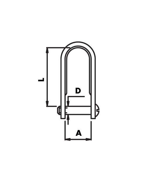 straight cut shackle with screw