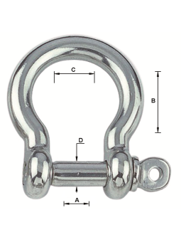 Manille inox forgée lyre "standard"