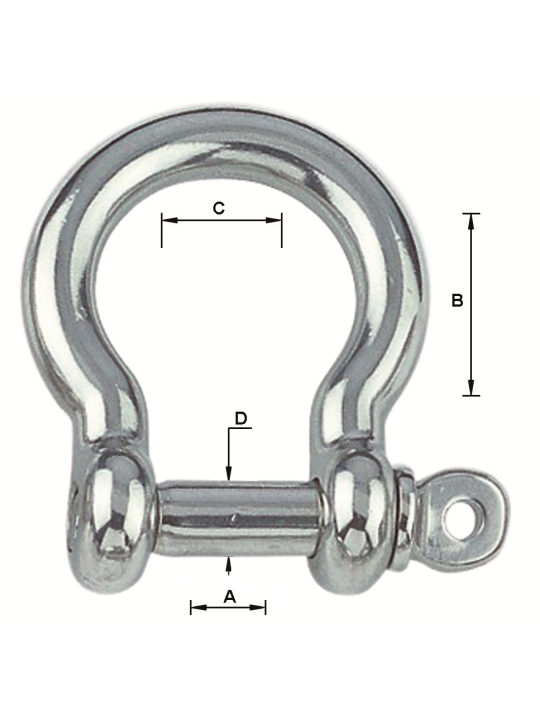 “Standard" forged stainless steel lyre shackle