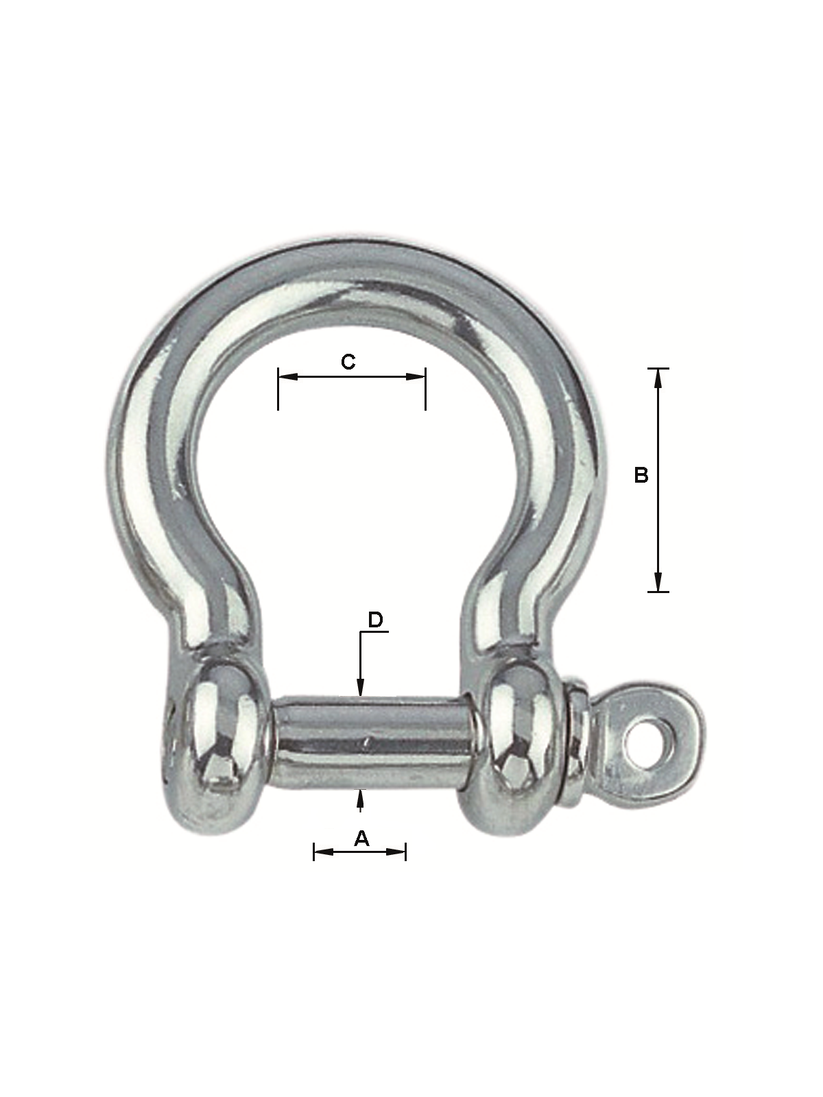 “Standard" forged stainless steel lyre shackle