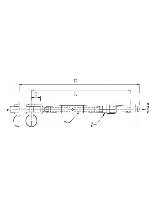 closed turnbuckle fixed fork