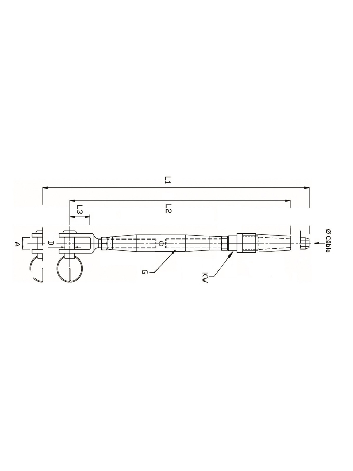 closed turnbuckle fixed fork