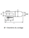 Terminaison inox à chape pour cordage FT