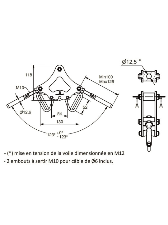 shade sail tensioning plate