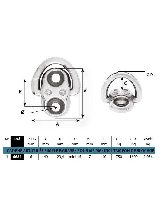 Toggle chain plates model 1