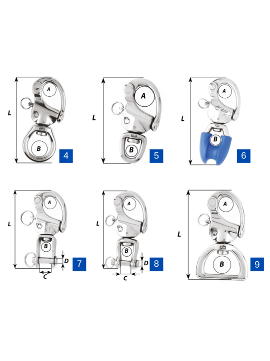 Halyard snap hooks