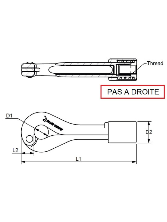 Crochet pélican schéma technique