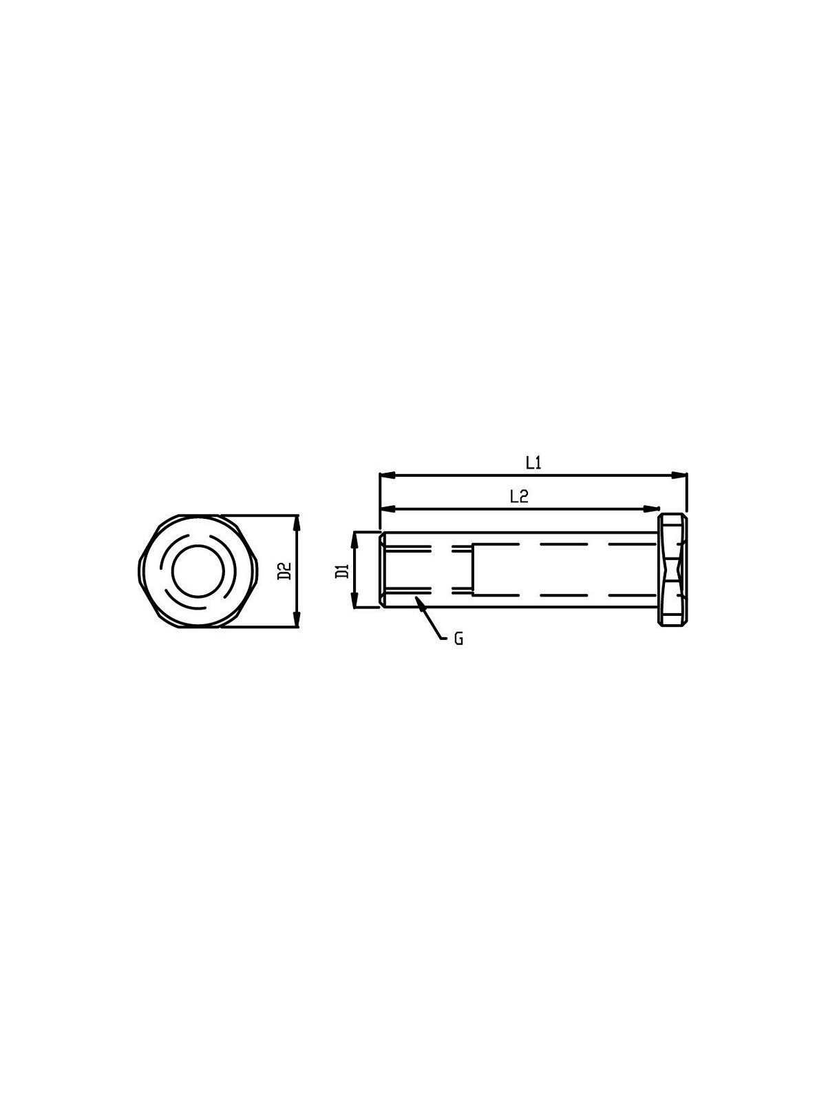 Ecrou long inox