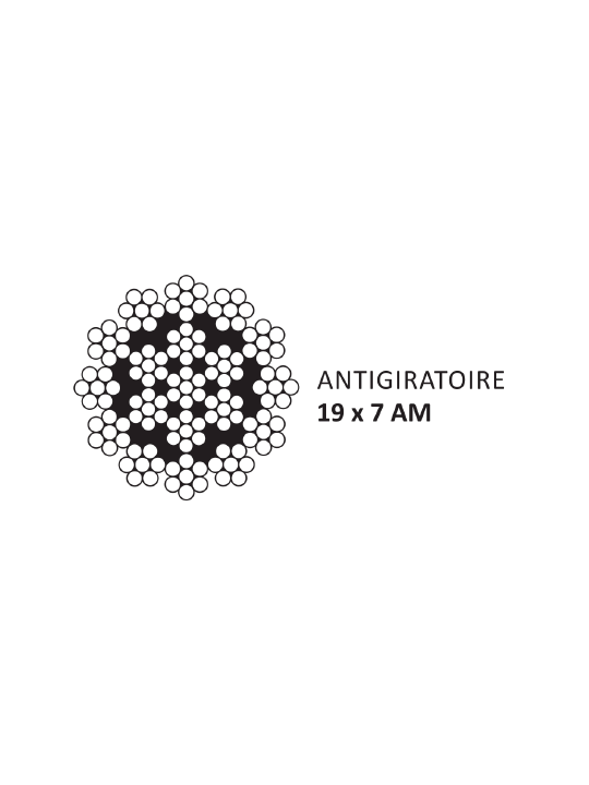Câble anti-giratoire 19 torons / 7fils FT