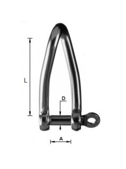 Manille torse inox forgé