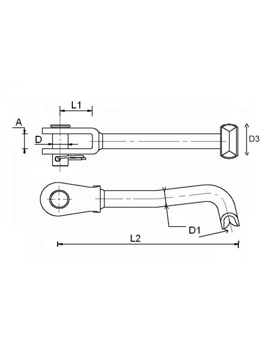 Fork tee for rope