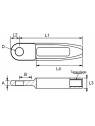 Open body eye with threaded hole
