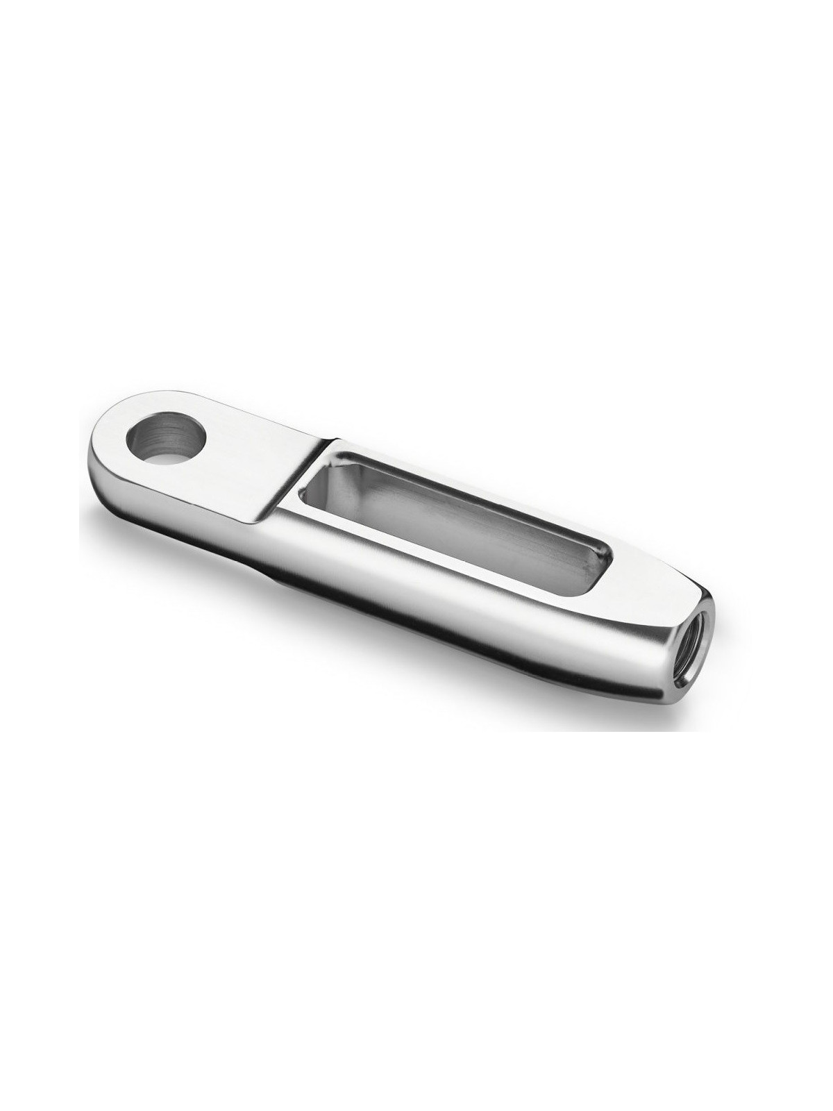 Open body eye with threaded hole