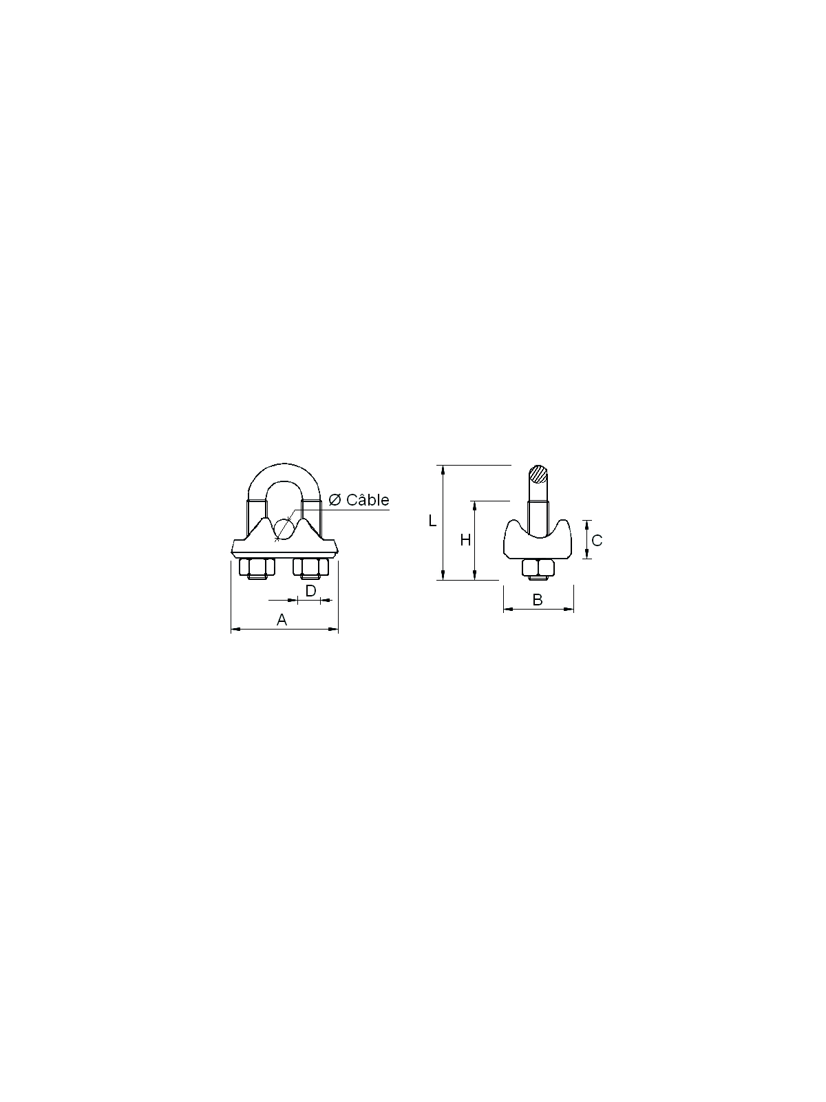Abrazadera de cable para bucle o conector