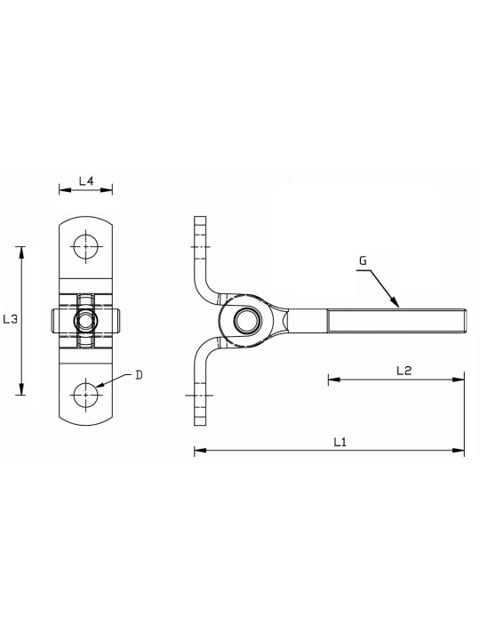 Toggled hasp with left metric thread