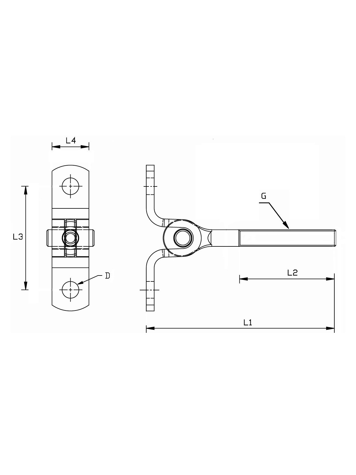 Toggled hasp with left metric thread