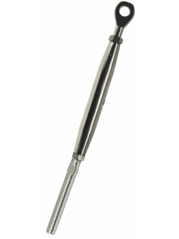 Crimp closed body turnbuckle with eye/terminal - INOX system