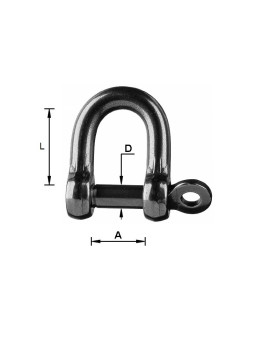 straight forged stainless steel shackle
