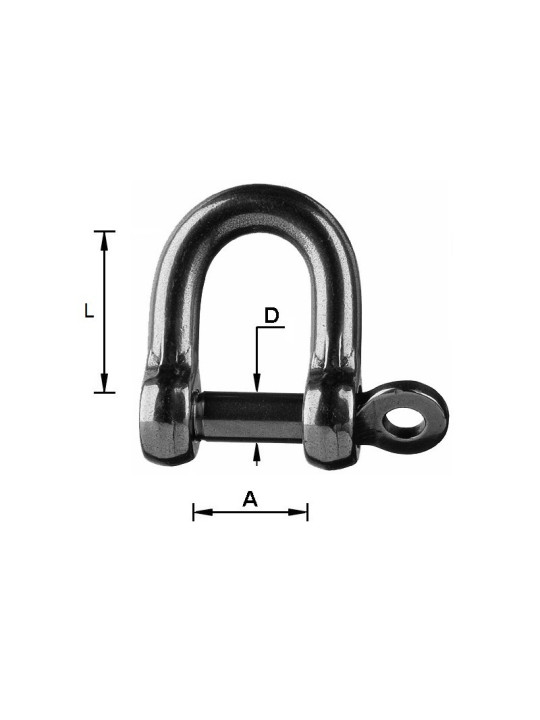straight forged stainless steel shackle