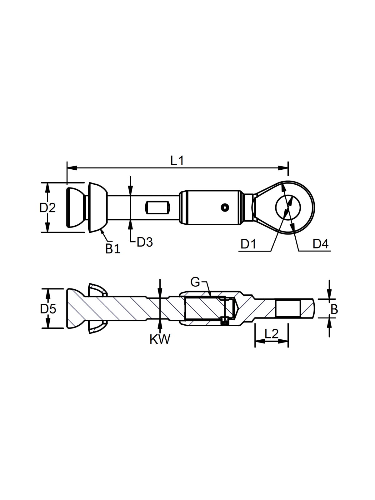Removable UNF tapped eye