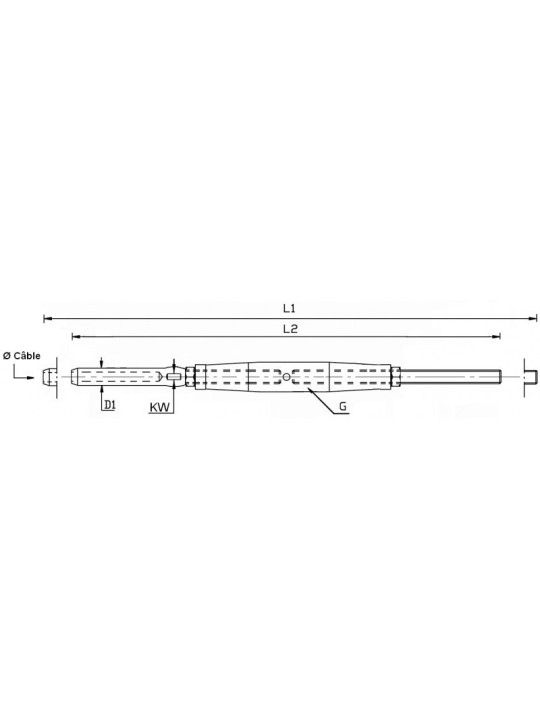 crimp closed threaded turnbuckle