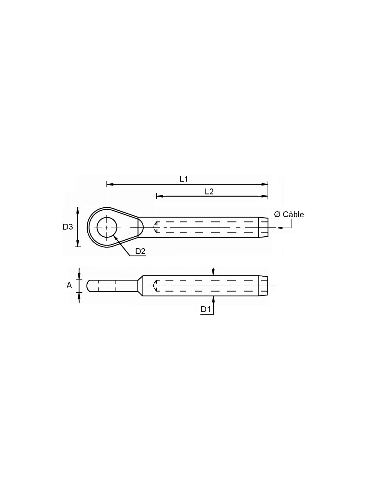 Crimp eye terminal - INOX System