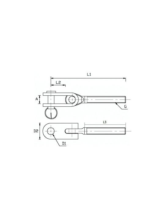 Horquilla métrica con rosca izquierda Inox System