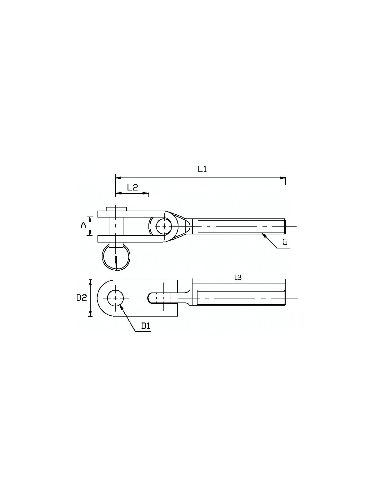 Horquilla métrica con rosca izquierda Inox System