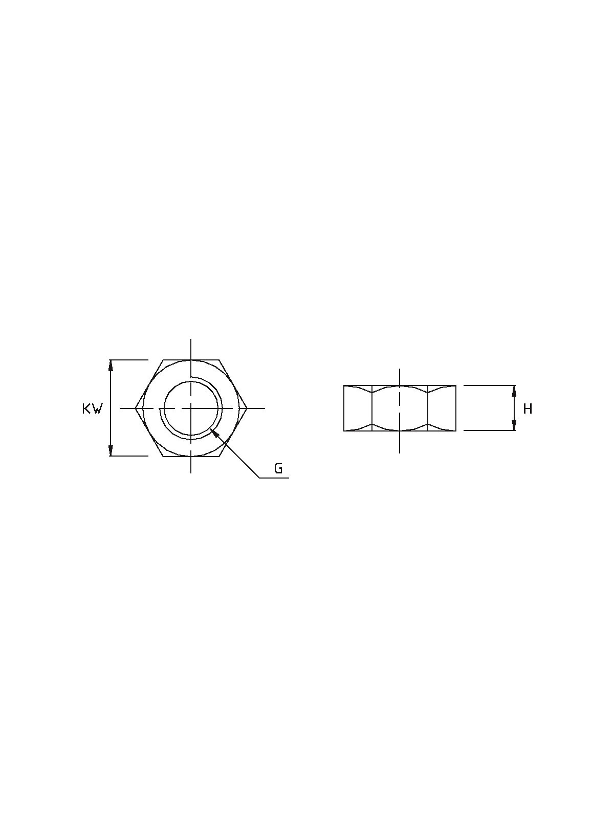 UNF right stainless steel nut
