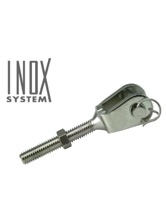 Chape fixe soudée filetée droite "design" - INOX System