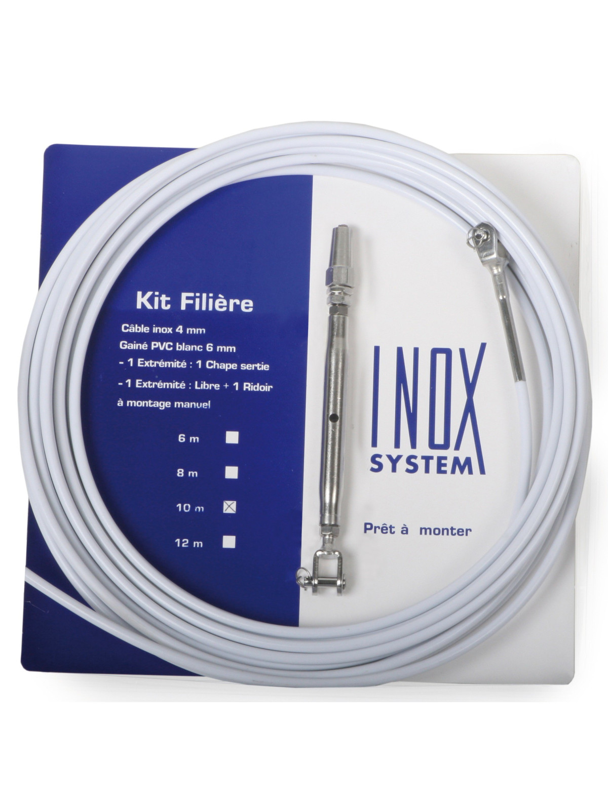 White coated Ø4mm (1*19) cable railing kit with fixed fork.