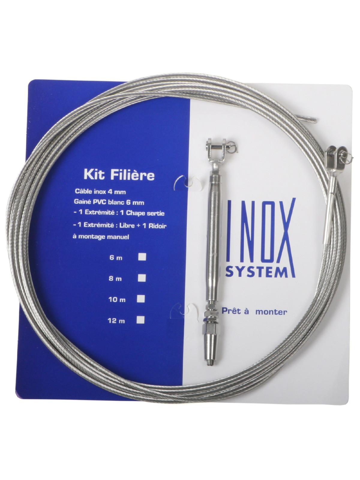 Ø4mm (1*19) unsheathed cable railing kit: with fixed fork.