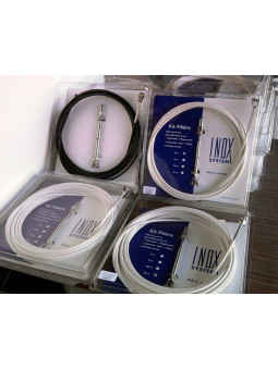 White coated Ø4mm (1*19) cable railing kit with fixed fork.